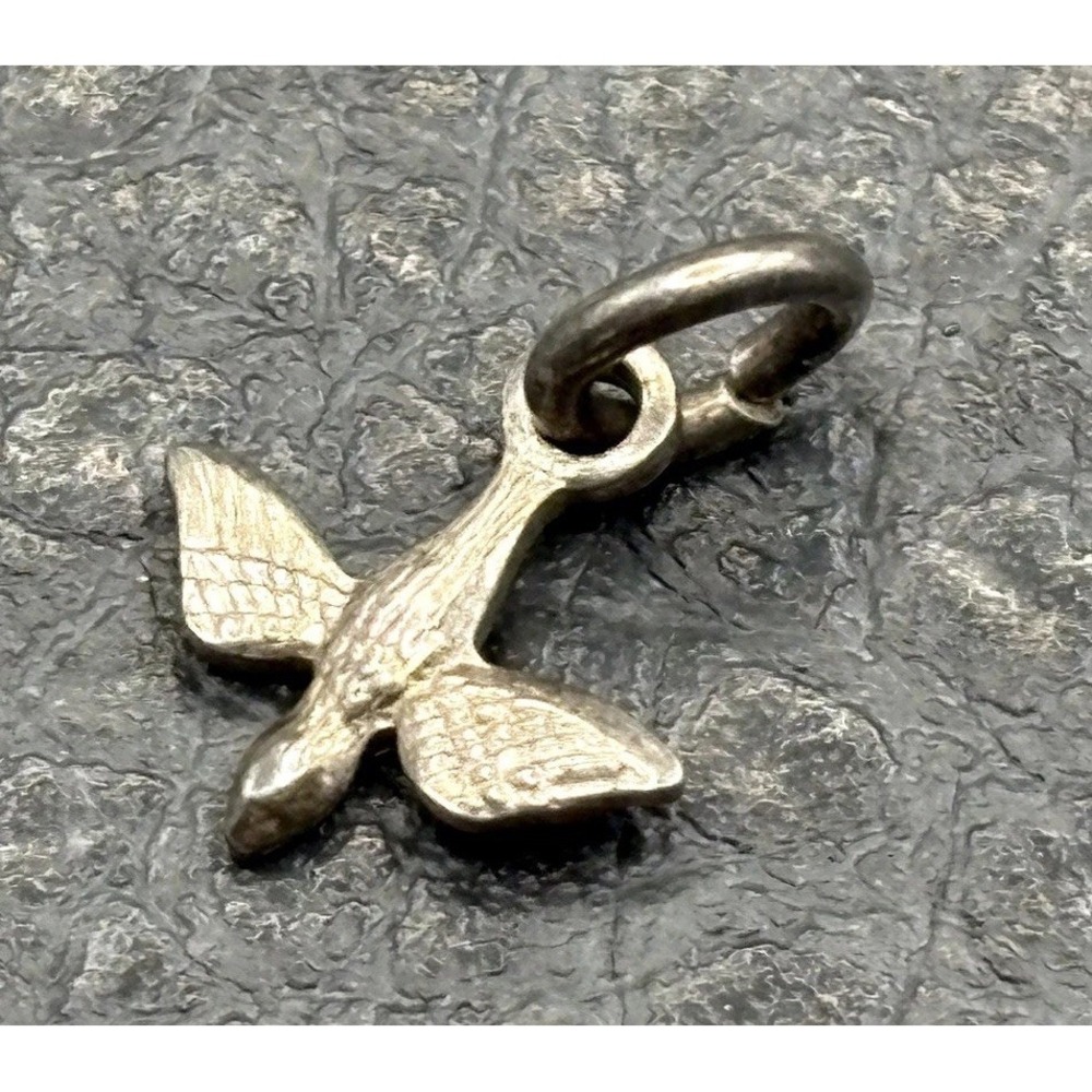 Vintage Tiny Dainty Sterling Silver 925 Flying Dove Bird Charm Italy